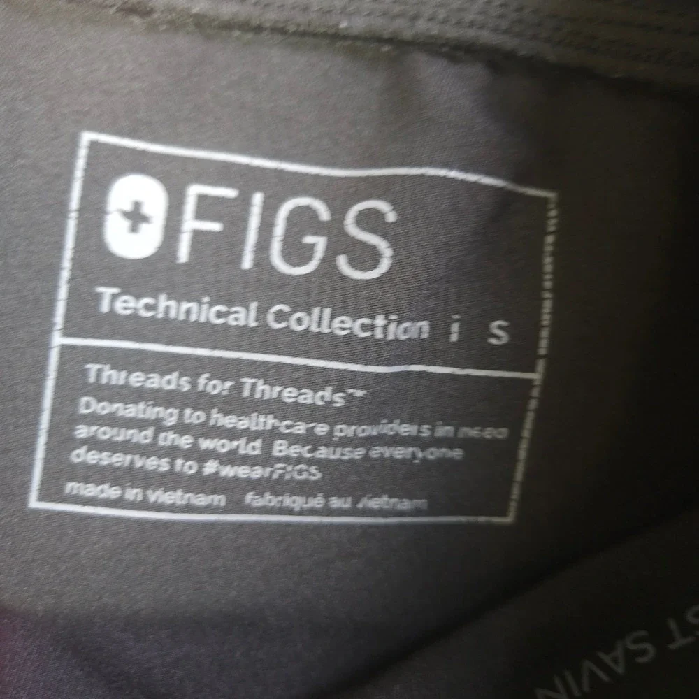 FIGS Zamora High Waisted Jogger Scrub Pants Black Women Small Technical